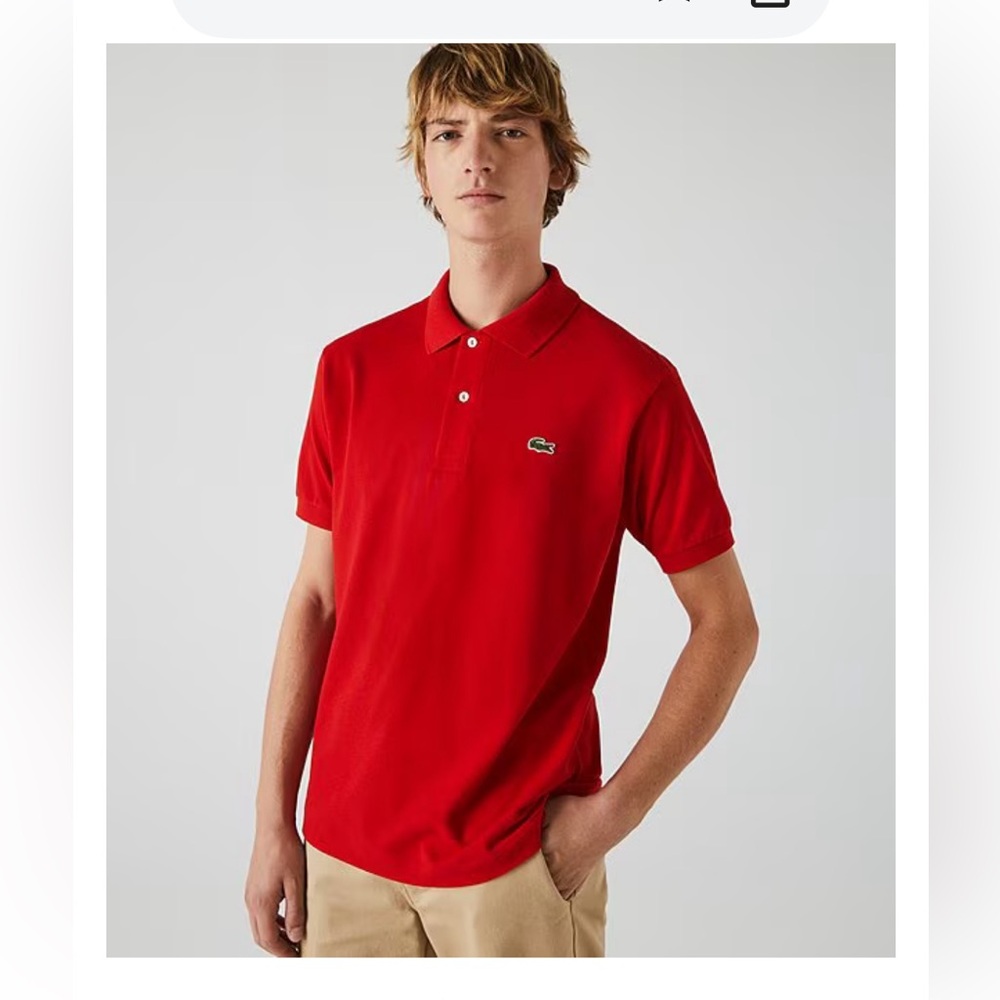 Lacoste Classic Red Polo Shirt sz L
